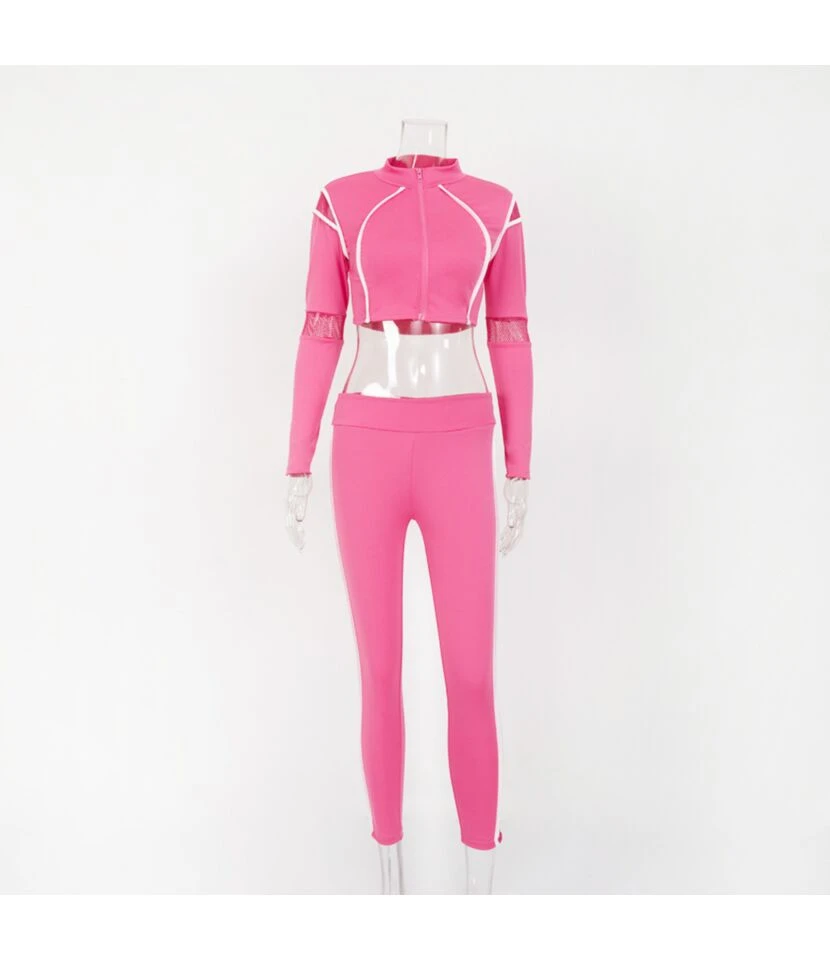 2pcs Sets Hollow Zipper Crop Top + Pencil Pants SO080105 7 2pcs Sets Hollow Zipper Crop Top + Pencil Pants SO080105 - Image 5