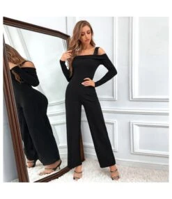 Lace Sling Off-Shoulder Wholesale Jumpsuits Solid Color Long Sleeve Casual Slim Sexy Womens Clothing SJ55887 -NIKA Clothing Shop 011ff0ec 3124 46d1 a03f 7b507e679bd3 a9b2bb034a7d612661114ccefa5f0111
