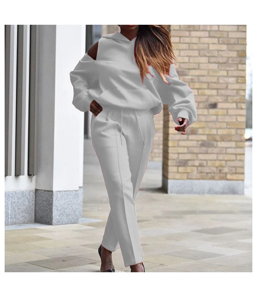 2pcs Sweatsuit Sets For Women Wholesale Loose Hoodies + Pencil Sweatpants SO180585 6 2pcs Sweatsuit Sets For Women Wholesale Loose Hoodies + Pencil Sweatpants SO180585 - Image 4