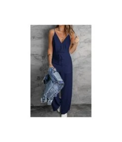 Thin Shoulder Strap Open Back Solid Color Jumpsuit Wholesale Women'S Clothing -NIKA Clothing Shop 03a1654f6cc64e96b570b01500f60e09 4