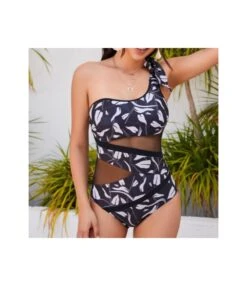 One-Shoulder Print Backless Wholesale Womens Swimwear SSN560589