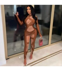 Sexy Tight Mesh Stitching Long Sleeve Tie-Up Women Jump Suits Sexy Wholesale Jumpsuits SJ203714 -NIKA Clothing Shop 14fef358 16cd 4f7c b41c 8ff674d3631e F20051D54F7E7251A4B5F98FA4A863D5