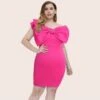Sexy Single Shoulder Bow Backless Slim Package Hip Dress Wholesale Dresses V5923050600017