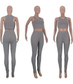 3-Piece Ribbed Knitted Tank Top Pants Match Cardigan Set -NIKA Clothing Shop 200810174 11