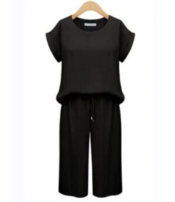 2 Pieces Plus Size Raglan Sleeve Tee Match Crop Pants Set -NIKA Clothing Shop 200901147 5