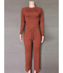 2 Pieces Rib-knit Top And Wide Leg Pants Outfit -NIKA Clothing Shop 201006865 8