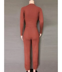 2 Pieces Rib-knit Top And Wide Leg Pants Outfit -NIKA Clothing Shop 201006865 9