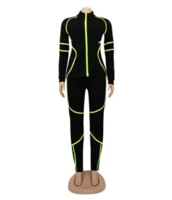 Hit Color Stand Collar Jacket And Drawcord Pants Set -NIKA Clothing Shop 201009682 15