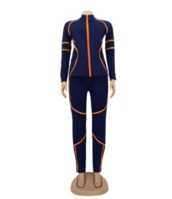 Hit Color Stand Collar Jacket And Drawcord Pants Set -NIKA Clothing Shop 201009682 30