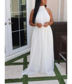 Backless Solid Color Wide-leg Mesh Halter Jumpsuit -NIKA Clothing Shop 201127121 2 1