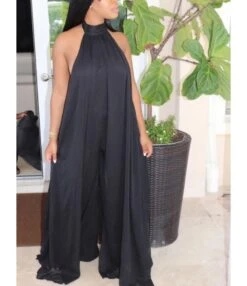 Backless Solid Color Wide-leg Mesh Halter Jumpsuit -NIKA Clothing Shop 201127121 3 1