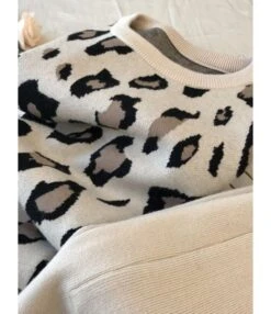 2-piece Knitted Leopard Sweater & Drawstring Pants Set -NIKA Clothing Shop 201222359 3
