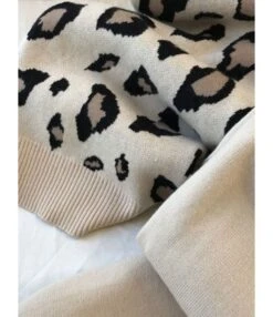 2-piece Knitted Leopard Sweater & Drawstring Pants Set -NIKA Clothing Shop 201222359 5