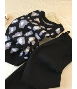 2-piece Knitted Leopard Sweater & Drawstring Pants Set -NIKA Clothing Shop 201222359 6 1
