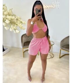 Womens 3 Piece Sets Sexy Bikini Tops & Shorts & Cardigan Solid Color Wholesale Women Clothing SON561738 -NIKA Clothing Shop 20220819042554201