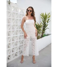 Sexy Suspender Lace Backless Wide Leg Pants Wholesale Jumpsuit SJN560503 -NIKA Clothing Shop 20221102061151894