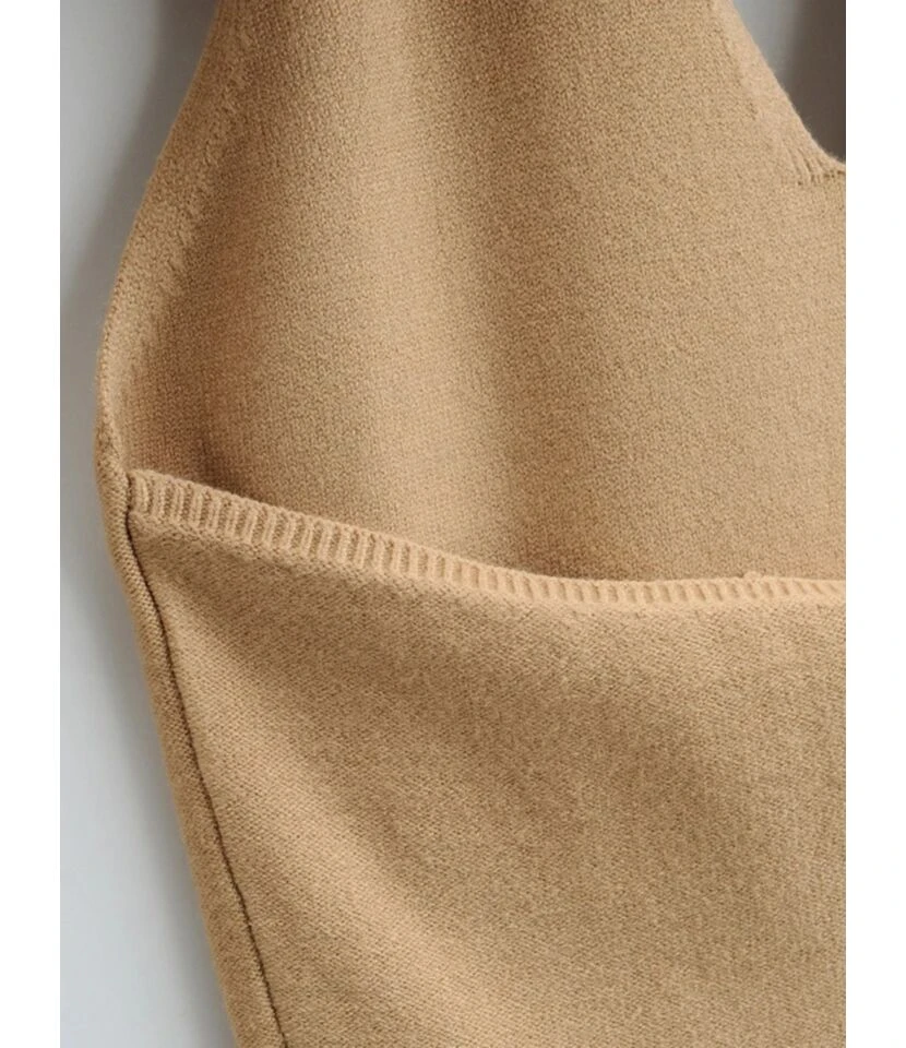 Two Pieces Jersey Set Crop Cardigan With Backless Halter Dress 13 Two Pieces Jersey Set Crop Cardigan With Backless Halter Dress - Image 11