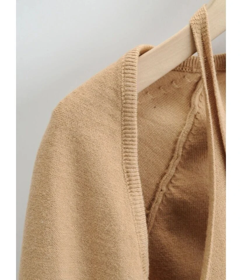 Two Pieces Jersey Set Crop Cardigan With Backless Halter Dress 12 Two Pieces Jersey Set Crop Cardigan With Backless Halter Dress - Image 10