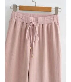 Two-piece Lettuce Trim Crop Top & Bell Pants Outfit -NIKA Clothing Shop 210225258 13