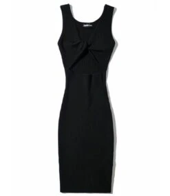 Reversible Knotted Rib-knit Tank Dress Cheap Wholesale Womens Clothing Dresses -NIKA Clothing Shop 210302838 13