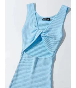 Reversible Knotted Rib-knit Tank Dress Cheap Wholesale Womens Clothing Dresses -NIKA Clothing Shop 210302838 8