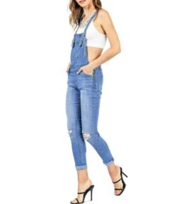 Rolled Hem Ripped Distressed Denim Bib Overalls 12 Rolled Hem Ripped Distressed Denim Bib Overalls -NIKA Clothing Shop 210330163 4