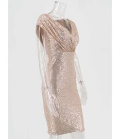 Deep V-neck Partywear Bodycon Sequins Dress -NIKA Clothing Shop 210330457 3