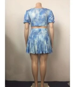 2-Piece Plus Size Tie Dye Crop Top And High Waist Pleated Skirt Set 13 2-Piece Plus Size Tie Dye Crop Top And High Waist Pleated Skirt Set -NIKA Clothing Shop 210409770 5