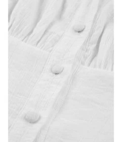 Tie Shoulder Ruffle Trim Single-breasted White Cami Dress 210524066 -NIKA Clothing Shop 210524066 7