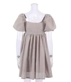 Square Collar Puffed Sleeves Plain Color Linen A-line Dress 210524703 19 Square Collar Puffed Sleeves Plain Color Linen A-line Dress 210524703 -NIKA Clothing Shop 210524703 5