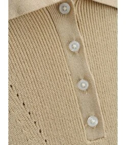 Lapel Button Knit Short Sleeve Plain Bodycon Dress 210601763 -NIKA Clothing Shop 210601763 7