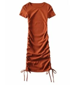 Solid Color Smock Lace-up Short Sleeve Bodycon Dress 210601979 20 Solid Color Smock Lace-up Short Sleeve Bodycon Dress 210601979 -NIKA Clothing Shop 210601979 8 1