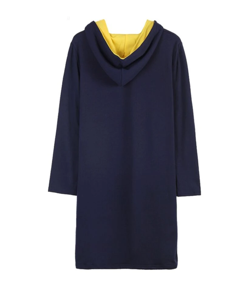 Plus Size Color Block Drawstring Pocket Detail Long Sleeves Hooded Dress 210621903 8 Plus Size Color Block Drawstring Pocket Detail Long Sleeves Hooded Dress 210621903 - Image 6