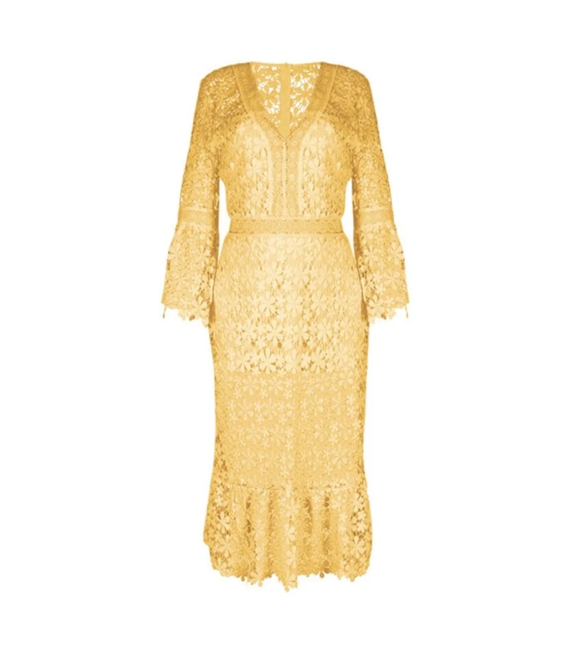 V Neckline Lace Hollow Swing Dress 210628134 13 V Neckline Lace Hollow Swing Dress 210628134 - Image 11