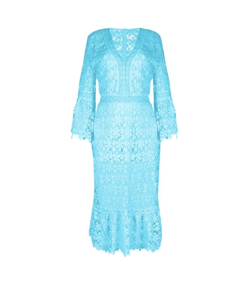 V Neckline Lace Hollow Swing Dress 210628134 11 V Neckline Lace Hollow Swing Dress 210628134 - Image 9