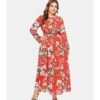 Plus Size Floral Print Swing Maxi Dress 210722747 -NIKA Clothing Shop 210722747 1