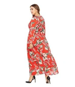 Plus Size Floral Print Swing Maxi Dress 210722747 -NIKA Clothing Shop 210722747 3