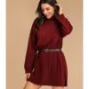 Mock Neck Jersey Sweater Dress Without Belt 210730369 -NIKA Clothing Shop 210730369 1