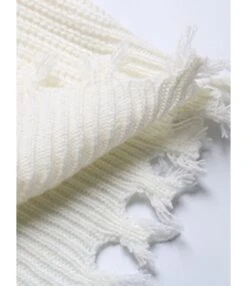 Colorblock V-neck Fringe Trim Loose Sweater Dress 210730738 -NIKA Clothing Shop 210730738 5