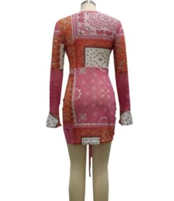 Deep V-neck Flare Cuff Sexy Bodycon Strappy Dress 210810163 -NIKA Clothing Shop 210810163 6