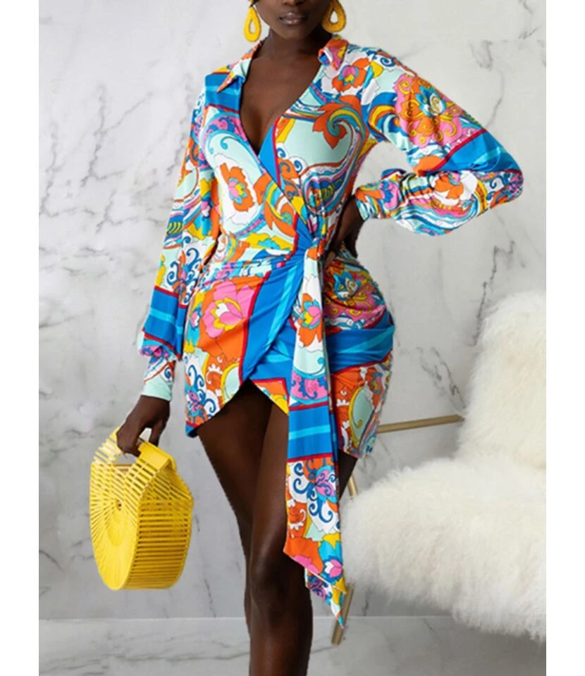 Long Sleeve V-Neck Bodycon Dress With Belt 210810705 3 Long Sleeve V-Neck Bodycon Dress With Belt 210810705