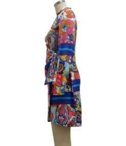 Long Sleeve V-Neck Bodycon Dress With Belt 210810705 12 Long Sleeve V-Neck Bodycon Dress With Belt 210810705 -NIKA Clothing Shop 210810705 4