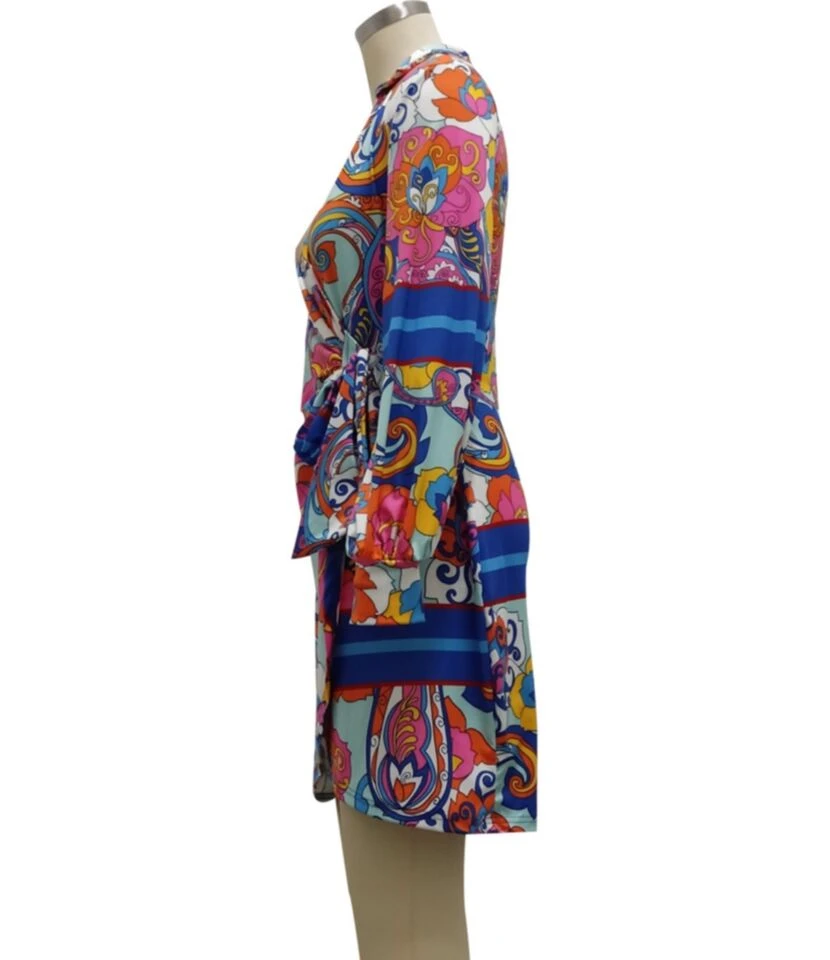 Long Sleeve V-Neck Bodycon Dress With Belt 210810705 7 Long Sleeve V-Neck Bodycon Dress With Belt 210810705 - Image 5