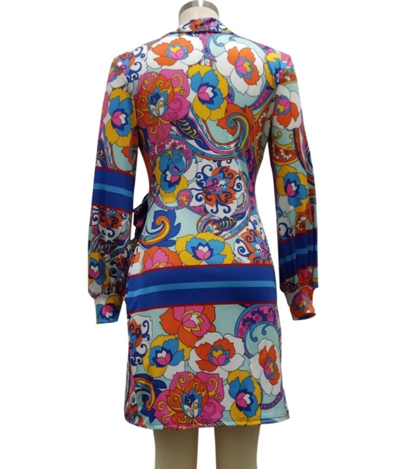 Long Sleeve V-Neck Bodycon Dress With Belt 210810705 8 Long Sleeve V-Neck Bodycon Dress With Belt 210810705 - Image 6