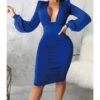 Midi Dress Bodycon Solid Low Cut 210810946 1 Midi Dress Bodycon Solid Low Cut 210810946 -NIKA Clothing Shop 210810946 2