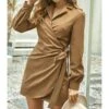 Lantern Sleeve High Waist V-Neck Dress 210826853 1 Lantern Sleeve High Waist V-Neck Dress 210826853 -NIKA Clothing Shop 210826853 1 1