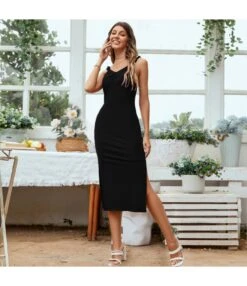 Women Plain Color Spaghetti Strap Sleeveless Side Slit Wholesale Bodycon Dresses SDN580796 -NIKA Clothing Shop 3075eec9 3008 4544 8399 fe3f56ea9eb0 055fb02f73c4da434403959ca195ec03