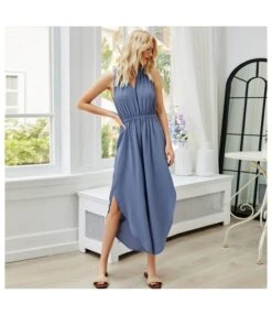 Solid Color Summer V-Neck High Waist Sleeveless Halterneck Split Irregular Wholesale Jumpsuits SD183949 -NIKA Clothing Shop 318eb5e3 78c4 4912 9b24 dca38017a03e f4c8ab13b1b147c6646b14b58696b2b1