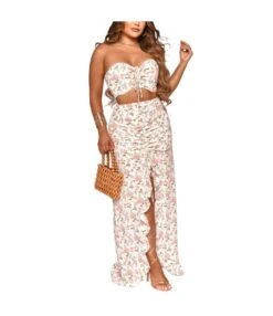 Floral Printed Resort Style Tube Tops & Ruffles Slit Maxi Skirts Sexy Wholesale Womens 2 Piece Sets SON532232 -NIKA Clothing Shop 3771fb93 b6de 4a5a 88eb 2447b92ac514 6f43a44e4128fbf7b5fe2081a7008485