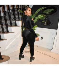 Velvet Zip Top & Drawstring Pants Solid Color Womens 2 Piece Sets Wholesale Workout Clothes SO203907 -NIKA Clothing Shop 40c36713 d7b6 4044 b6a7 d2f5533e980f 5b1cfeb170a54597a1410a7f2b3ea2a3